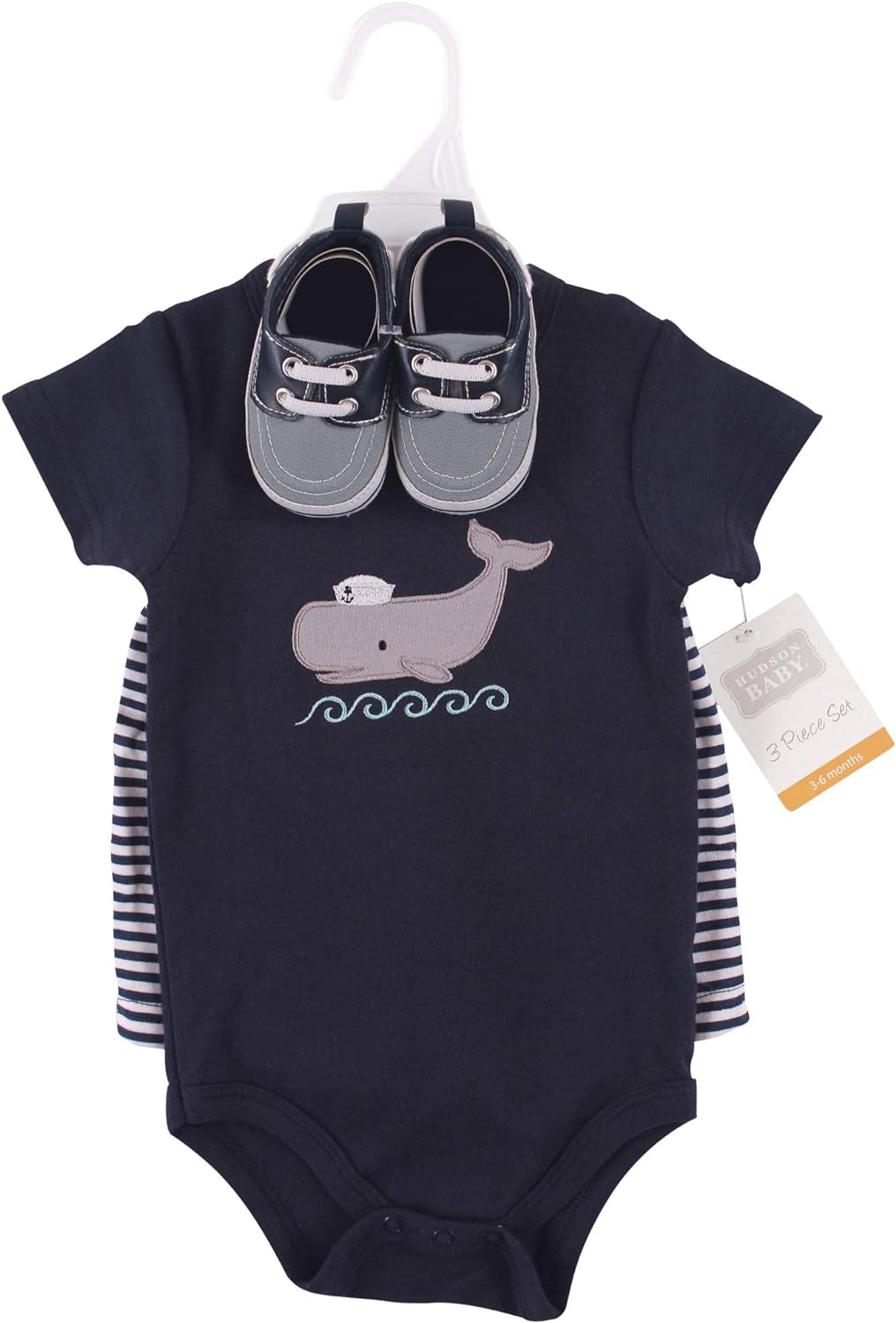 Unisex Baby Cotton Bodysuit, Shorts and Shoe Set