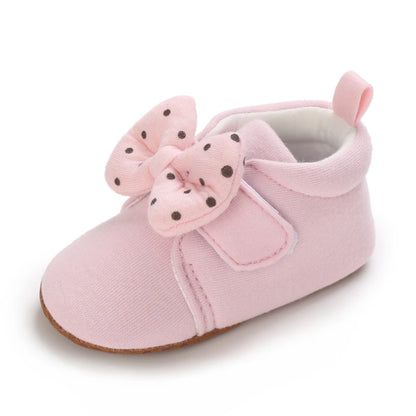 Cute Bow Baby Boy Girls Winter Warm First Walkers Cotton Baby Booties Kids Toddler Slippers Baby First Walkers Crib Shoes